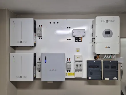 住宅の壁面に設置された家庭用蓄電池